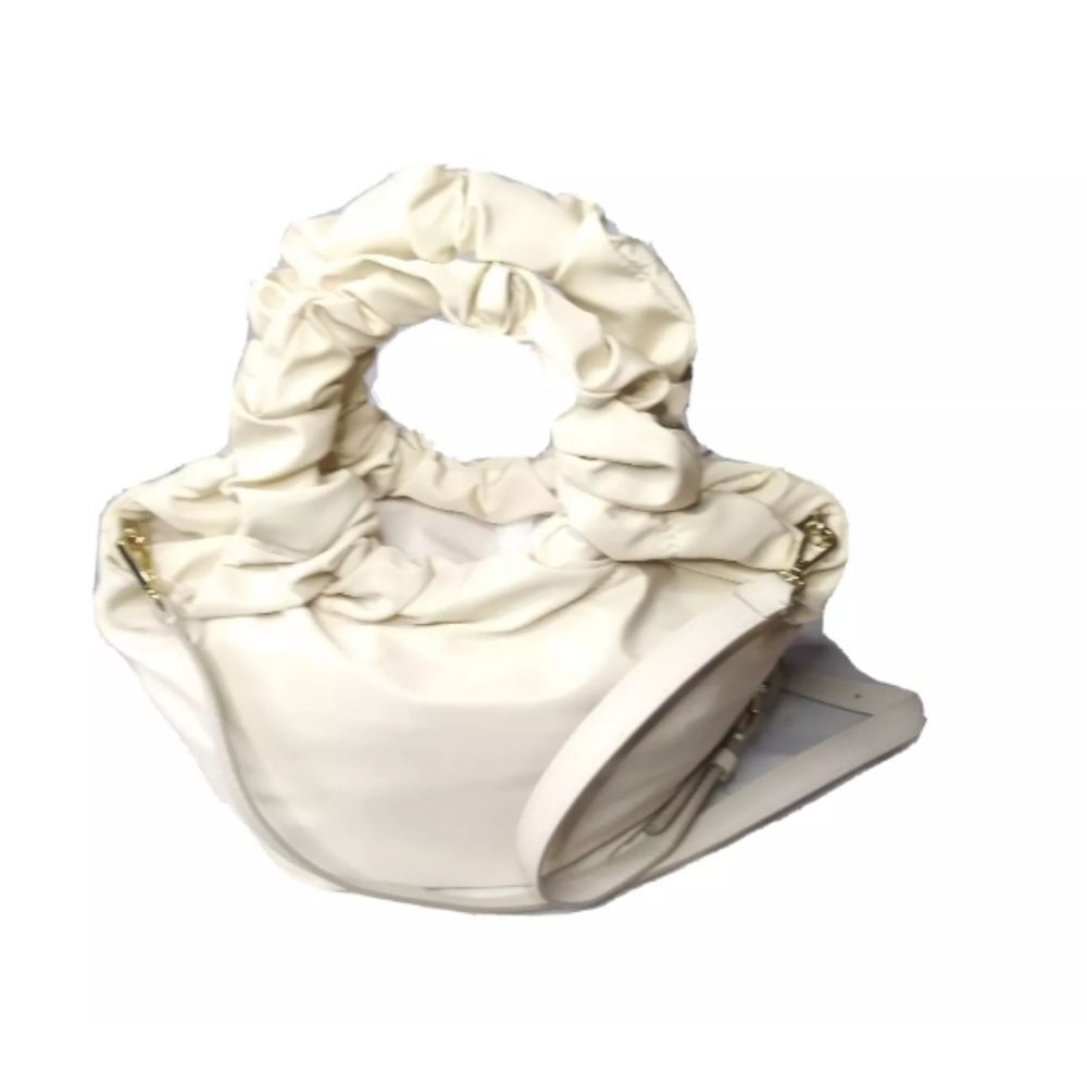 FRAME Le Scrunch Mini Ruched Top-Handle Handbag Bone White